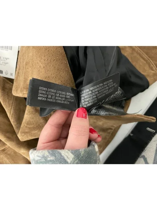 Zara Womens Blazer Jacket Size S Brown Leather Flared Hem Peplum 6318/232 NWT - Picture 11 of 15